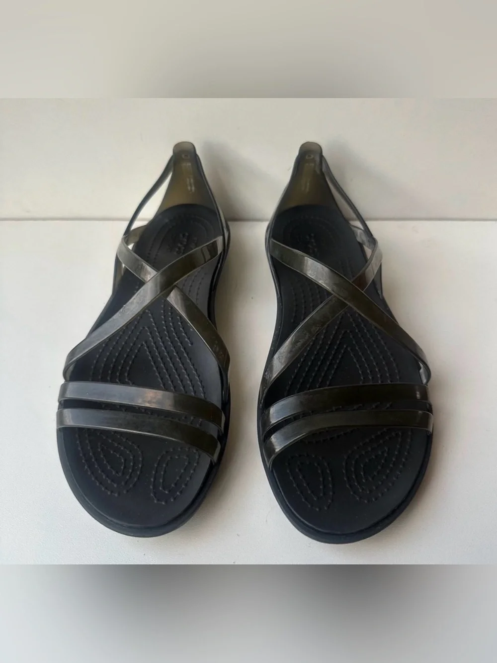 CROCS Women’s Black Strappy Jelly Slingback Sandals